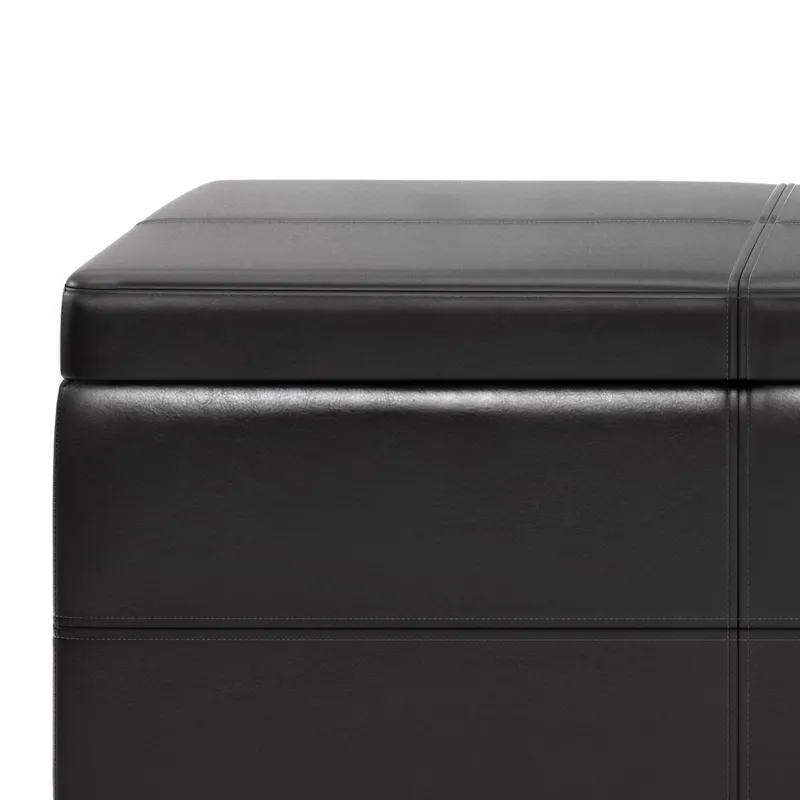 Afton - Storage Ottoman Bench - Midnight Black