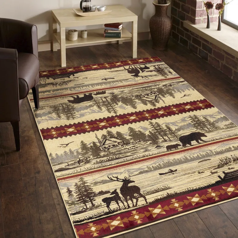 Nature\'s Nest - GC_CBL3005 Multi 2\' x 3\' Lodge Area Rug