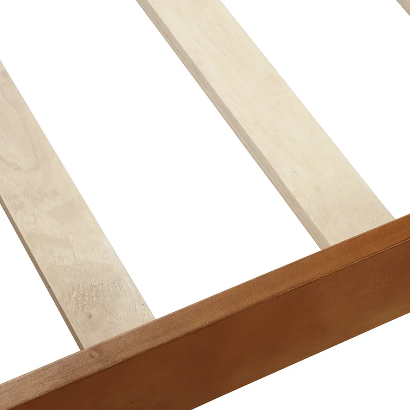 Twin Platform Bed Frame Mattress Foundation Sleigh Bed With Headboard / Footboard / Wood Slat Support - Oak