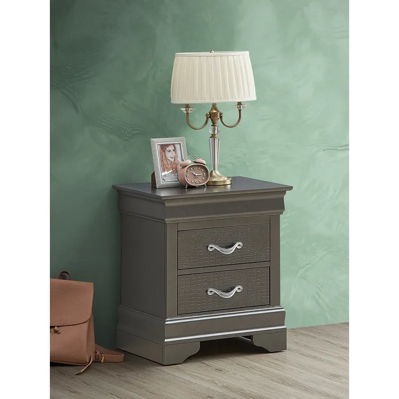 Lorana - G6502-N Nightstand - Metalic Black