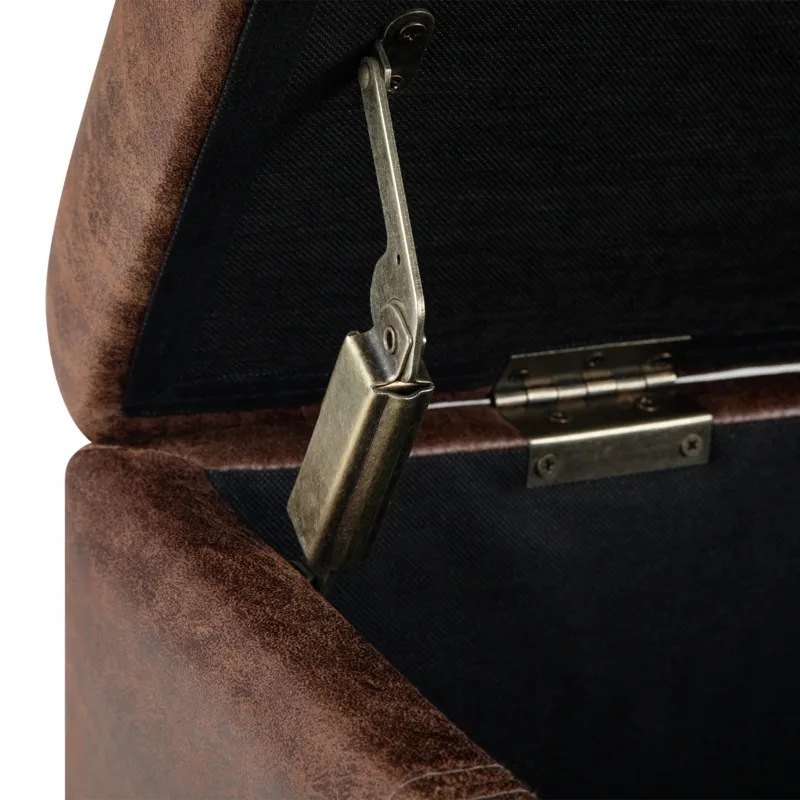 Dover - Storage Ottoman Bench - Distressed Umber Brown