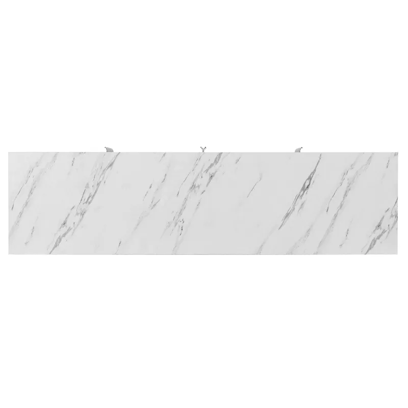 Modern Sideboard With Four Doors, Metal Handles & Legs And Adjustable Shelves Kitchen Cabinet - Whit