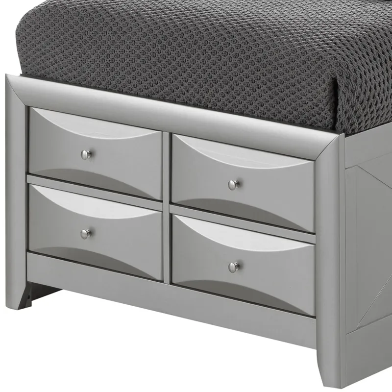 Marilla - G1503G-TSB3 Twin Storage Bed - Silver Champagne