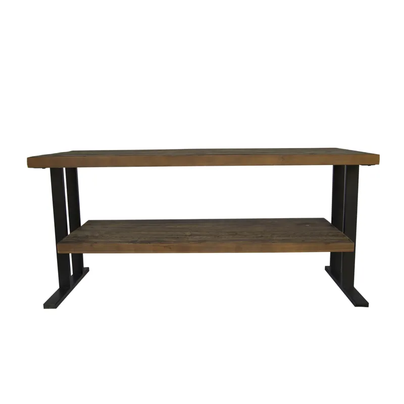 Media Console Table With One Shelf To Your Home Decor - Natural / Black