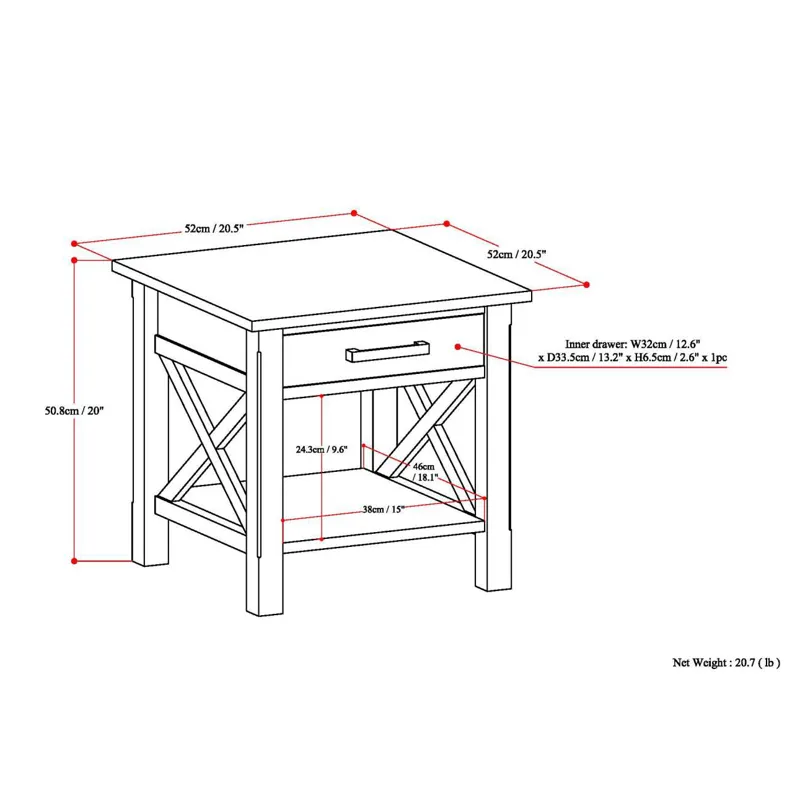 Kitchener - End Table - Black