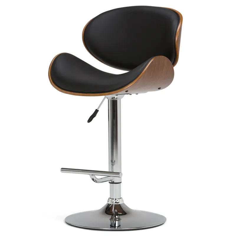 Marana - Bentwood Adjustable Swivel Bar Stool - Black
