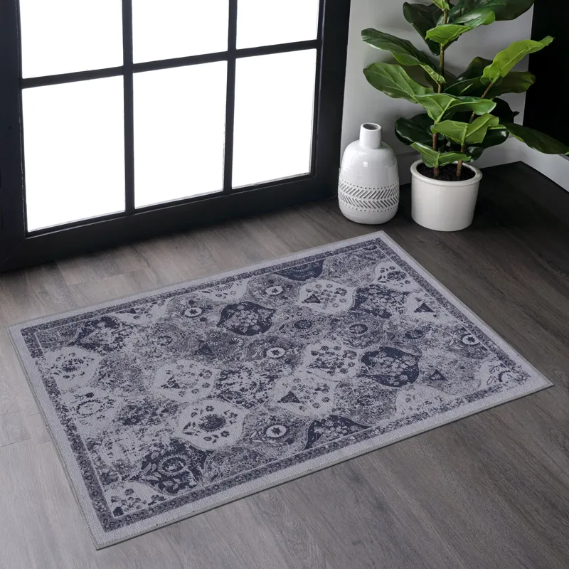 2\' x 3\' Area Rug, Machine Washable Area Rugs, Low-Pile Non-Slip Non-Shedding Foldable Kid & Pet Fr