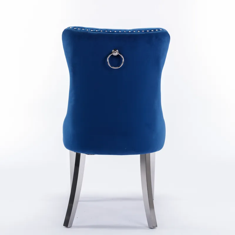 Nikki - Modern, High-End Tufted Solid Wood Contemporary Velvet Upholstered Dining Chair With Chrome 