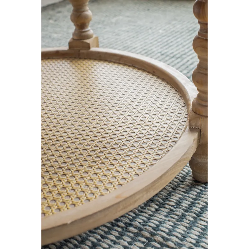 Round 2 Tiered Side Tabel, Natural End Tabel For Lving Room Bedroom Entryway - Brown