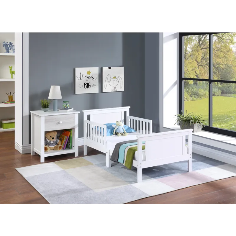 Connelly - Reversible Panel Toddler Bed - White/Rockport Gray