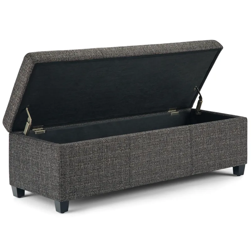 Avalon - Storage Ottoman Bench - Dark Grey