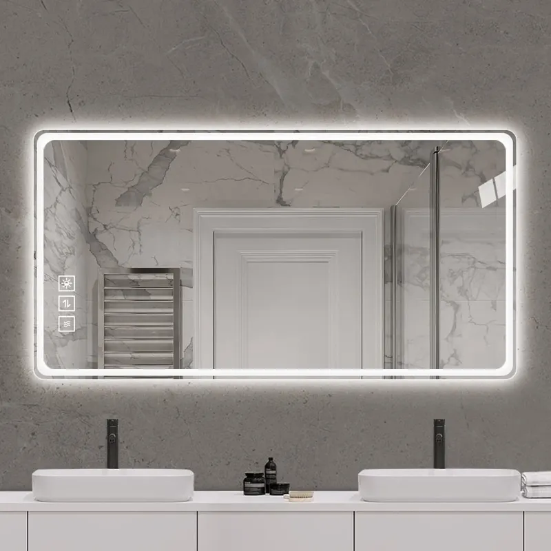 40X32\" LED Bathroom Mirror Vanity Mirrors With Front Lights Wall Mounted Anti-Fog Frameless Make Up