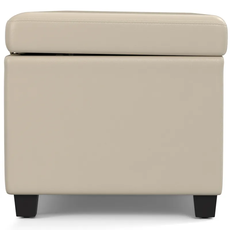 Avalon - Extra Large Storage Ottoman Bench - Satin Cream