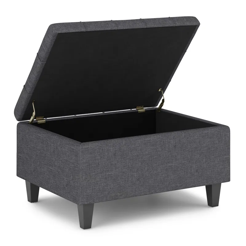 Harrison - Small Coffee Table Storage Ottoman - Slate Grey