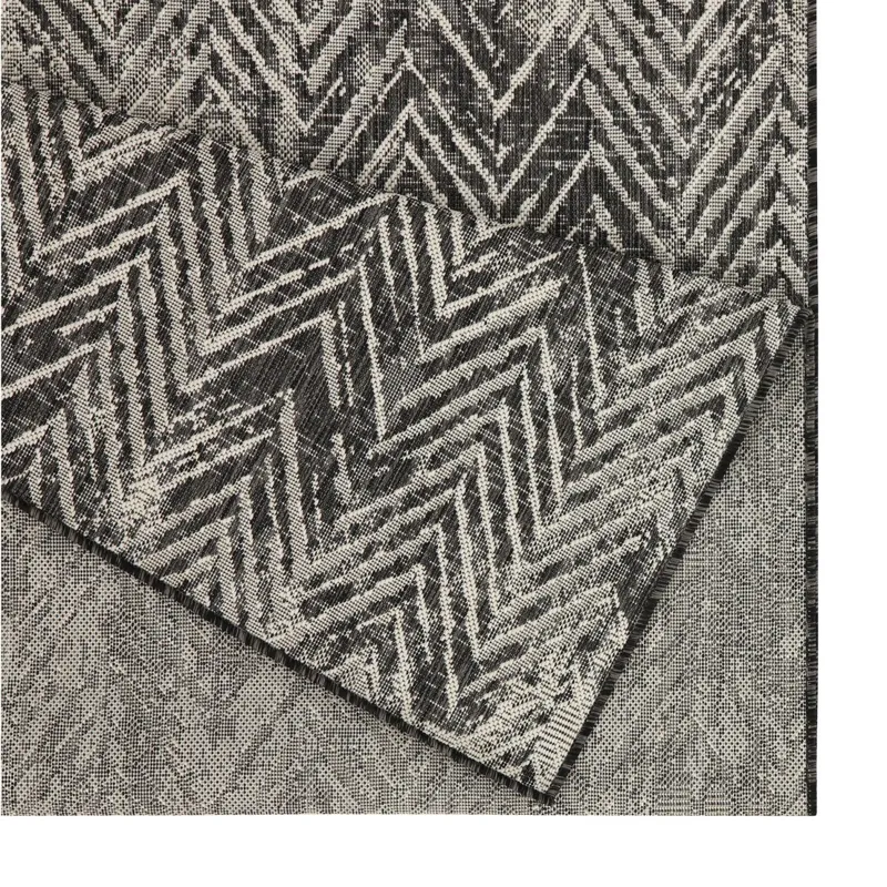 Sunshine - 2\'7\" X 7\'3\" Polypropylene, Indoor / Outdoor Area Rug - Anthracite