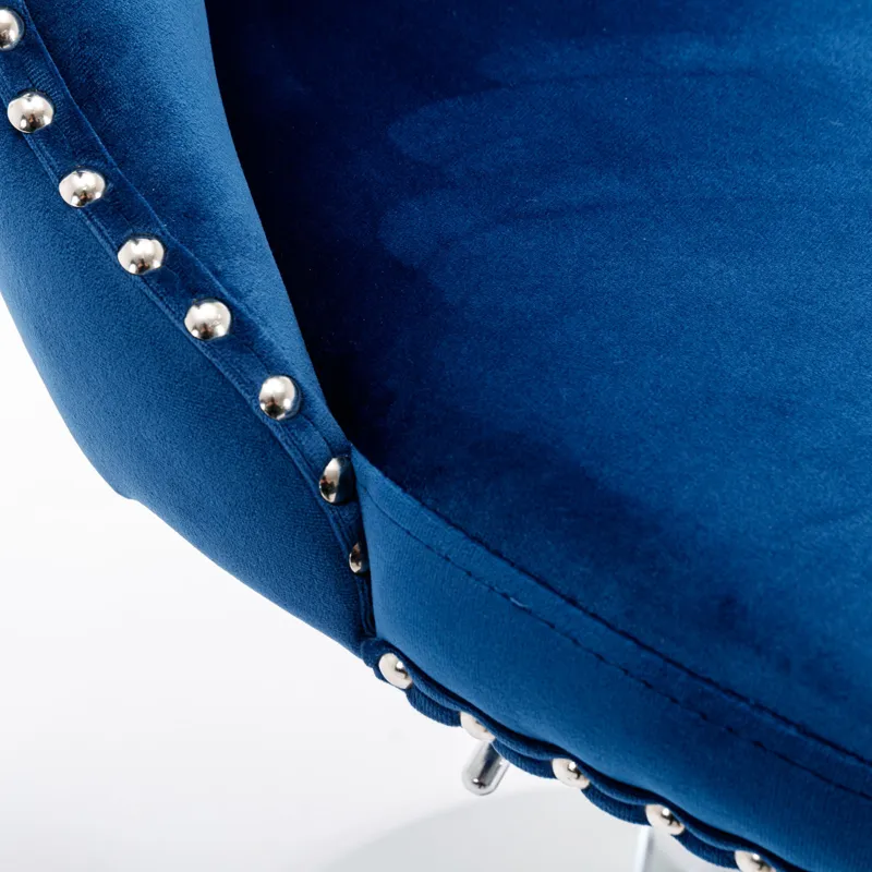 Swivel Velvet Barstools Adjusatble Seat Height From 25-33\", Modern Upholstered Chrome Base Bar Stoo