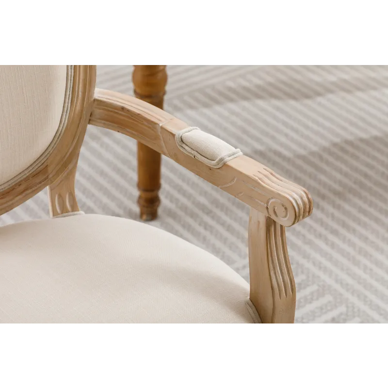 French Style Solid Wood Dining Chair (Set of 2) - Cream