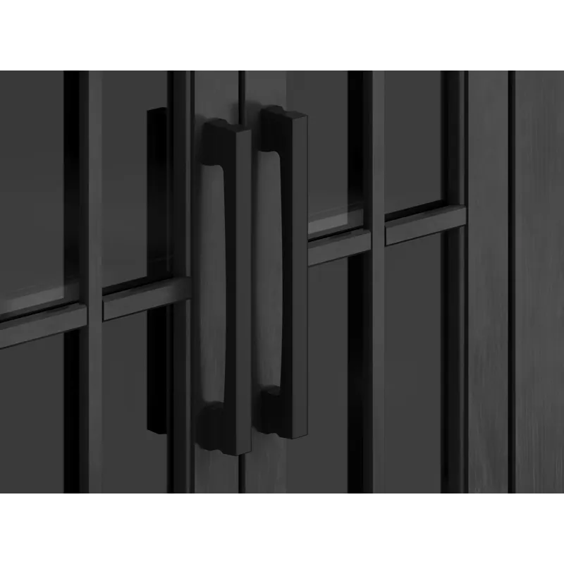 Bridgevine Home - Essex 97\" Fireplace TV Stand Console - Black and Whiskey Finish