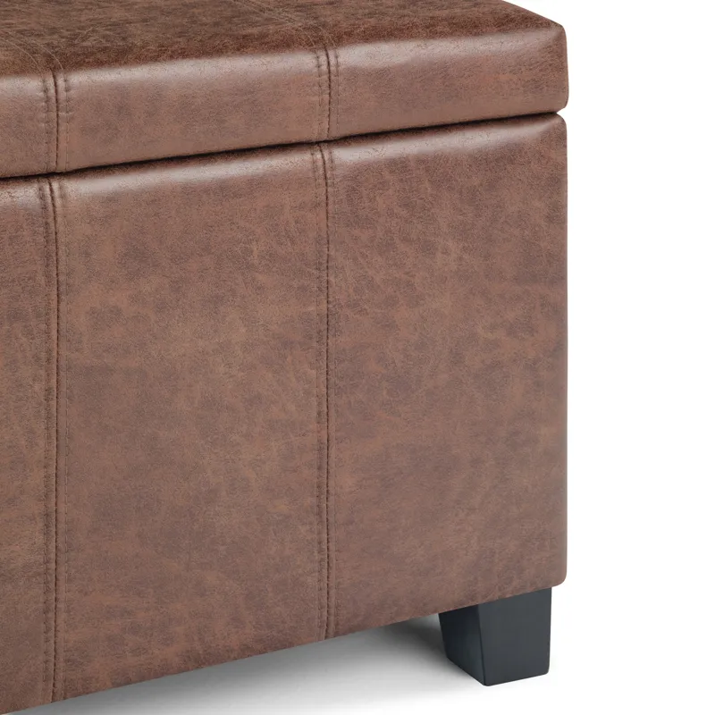 Dover - Storage Ottoman Bench - Distressed Umber Brown