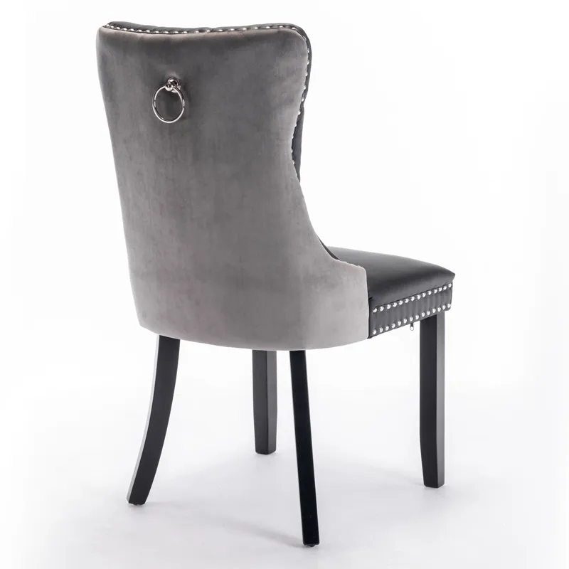 Nikki - Modern, High-End Tufted Solid Wood Contemporary PU And Velvet Upholstered Dining Chair With 