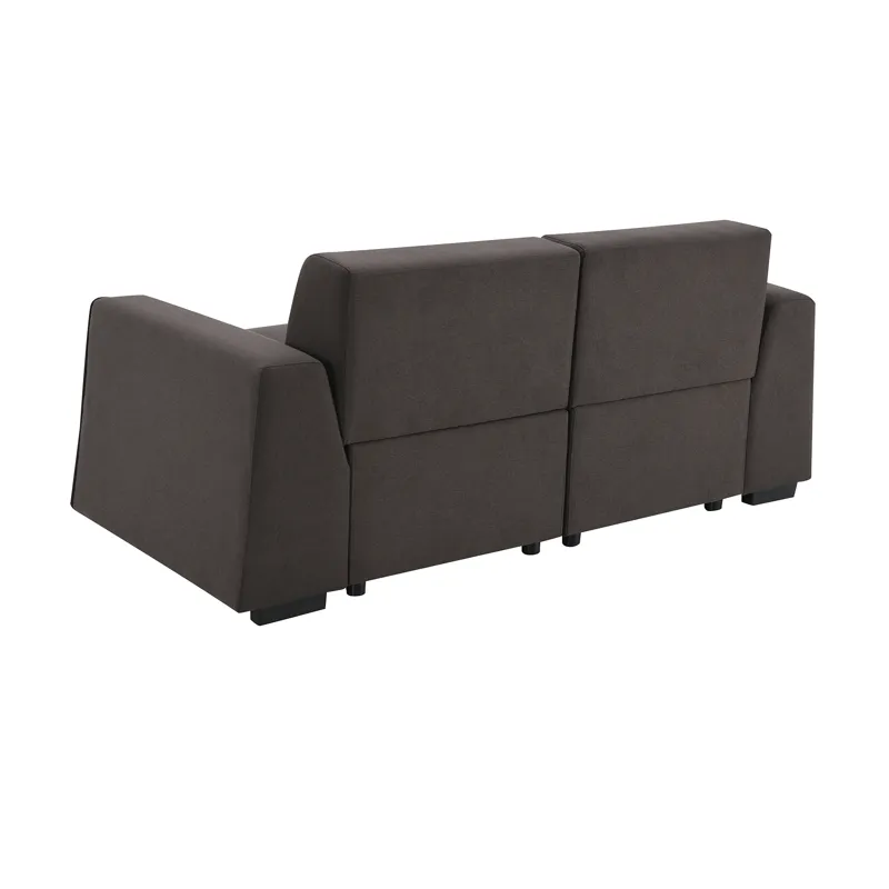 Modern Linen Sofa, Stylish And Minimalist 2-3 Seat Couch, Easy To Install, Exquisite Loveseat With Wide Armrests For Living Room - Dark Brown