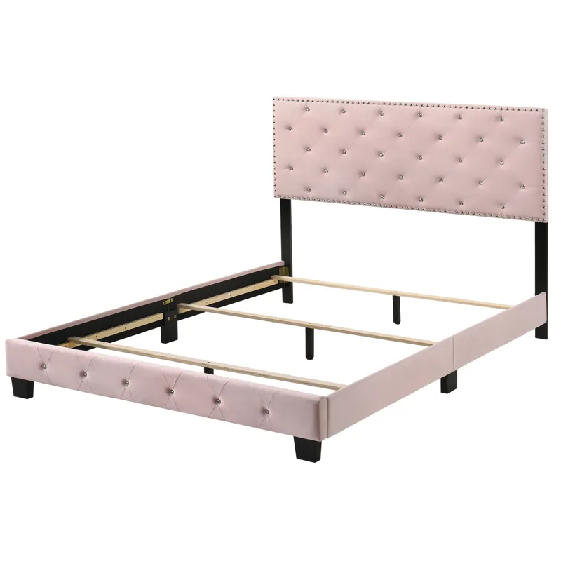 Suffolk - G1406-QB-UP Queen Bed - Pink