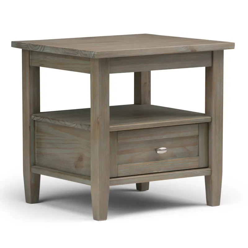 Warm Shaker - End Table - Distressed Grey