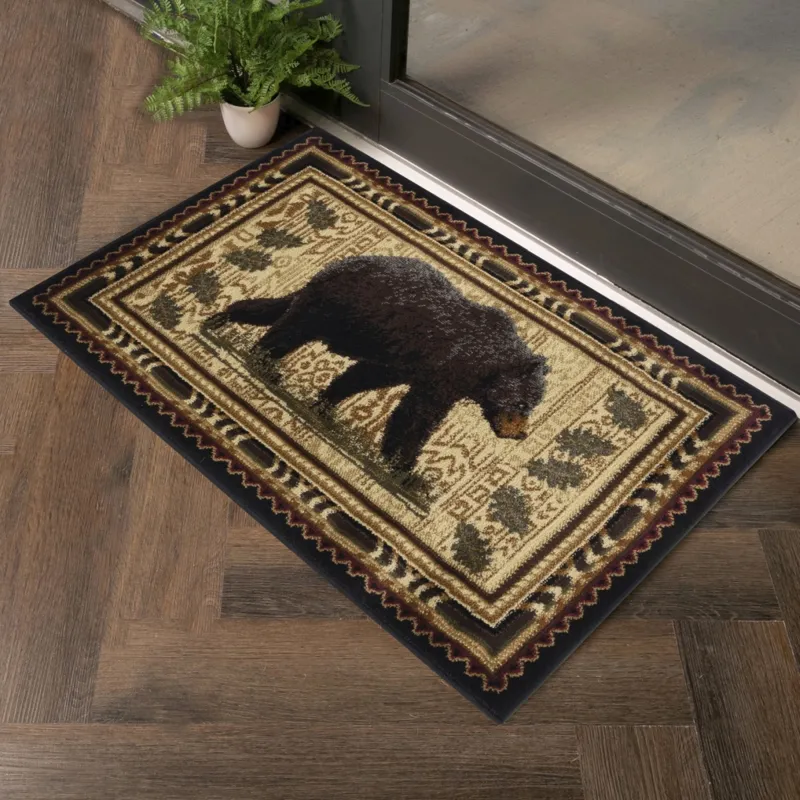 Nature\'s Nest - GC_CBL3010 Black 2\' x 3\' Lodge Area Rug