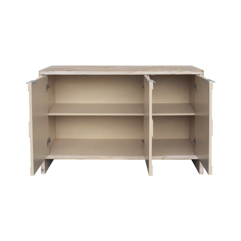 Accent Cabinet Farmhouse Style 3 Door Wooden Cabinet Sideboard Buffet Server Cabinet Storage Cabinet