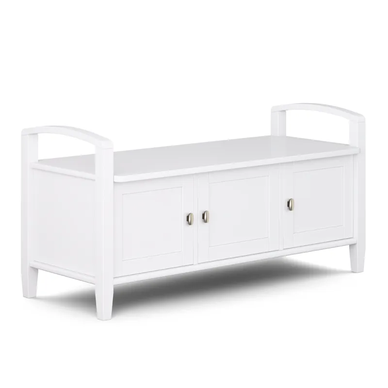 Warm Shaker - Entryway Storage Bench - White