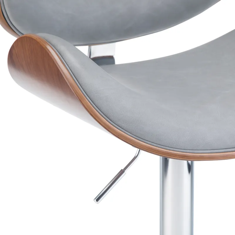 Marana - Bentwood Adjustable Swivel Bar Stool - Stone Grey