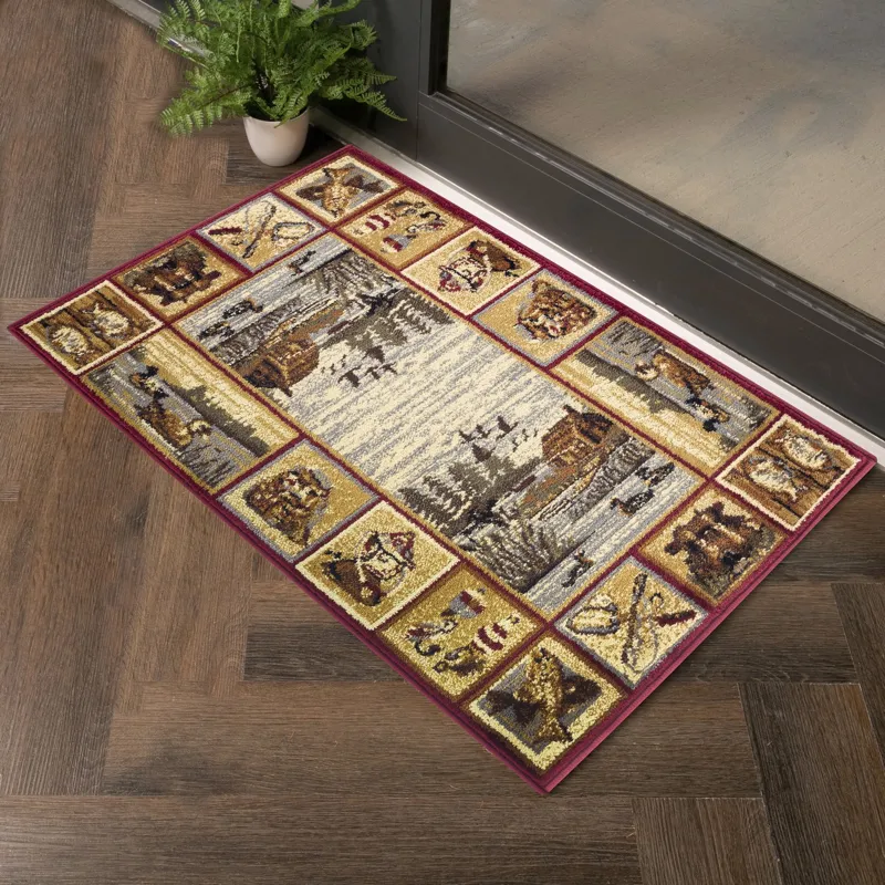 Nature\'s Nest - GC_CBL3003 Multi 2\' x 3\' Lodge Area Rug