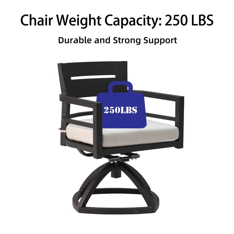 7 Piece Dining Set Modern Outdoor Patio Furniture, Including 4 Dining Chairs & 2 Swivel Rockers Sunb