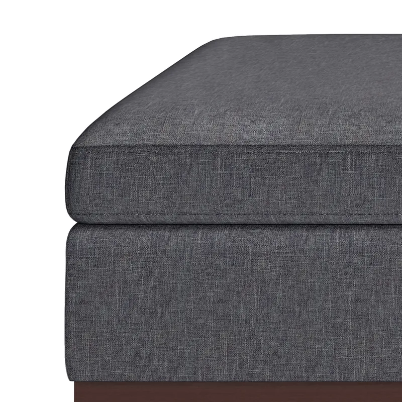 Owen - Square Coffee Table Storage Ottoman - Slate Grey