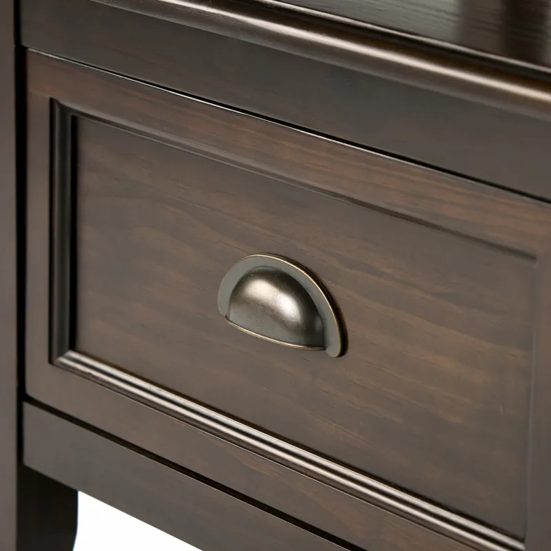 Burlington - Entryway Storage Bench with Drawers - Mahogany Brown