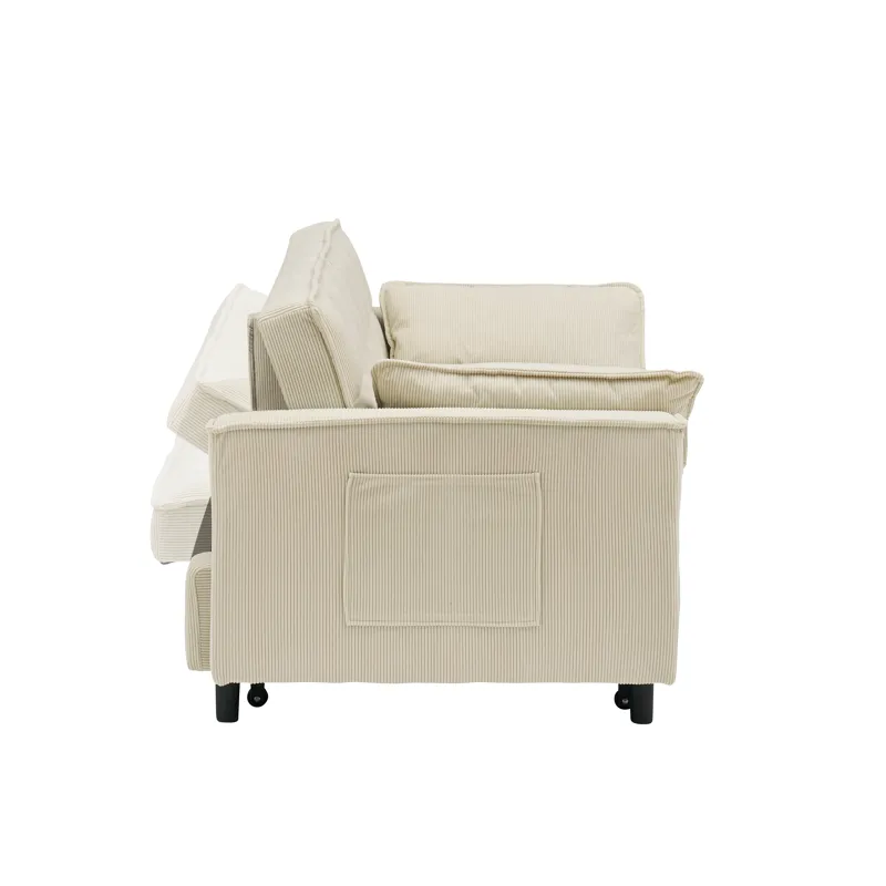 Upholstered Broaching Machine, Plank Support, Upholstered Frame Broaching Machine, Twin Bed - Beige