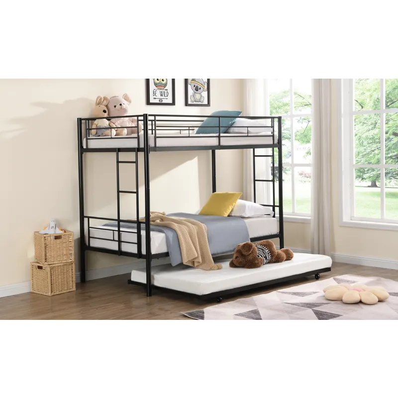 Bunk Bed With Trundle - Black