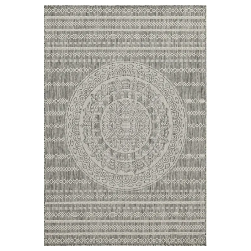 Sunshine - 2\'7\" X 7\'3\" Indoor / Outdoor, Area Rug Polypropylene - Silver