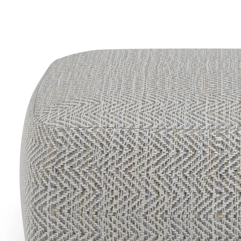 Nate - Square Pouf - Patterned Grey Melange