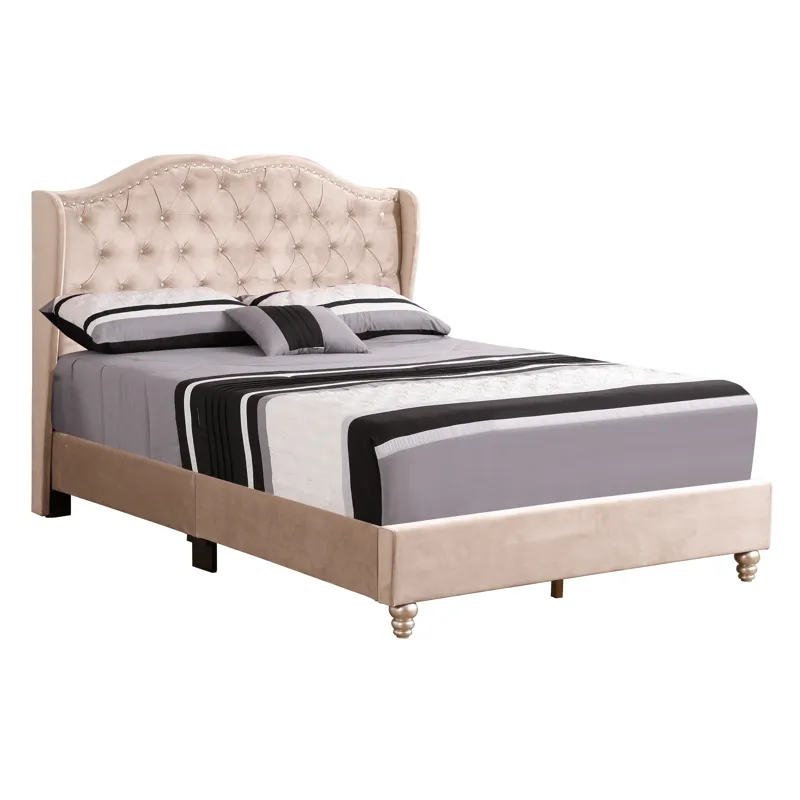 Joy - G1935-QB-UP Queen Upholstered Bed - Beige