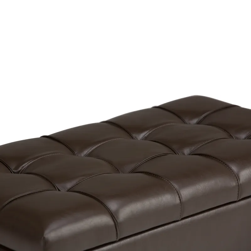 Sienna - Storage Ottoman Bench - Chocolate Brown