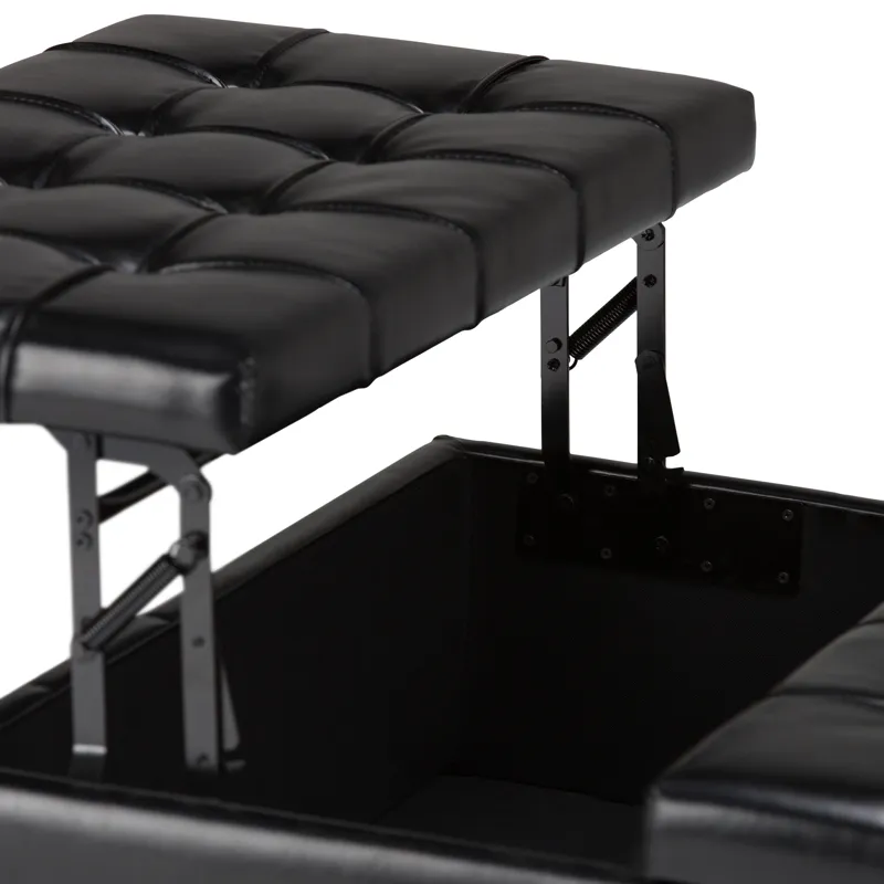 Harrison - Coffee Table Storage Ottoman - Midnight Black