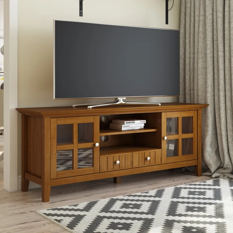 Acadian - 60" TV Media Stand - Light Golden Brown