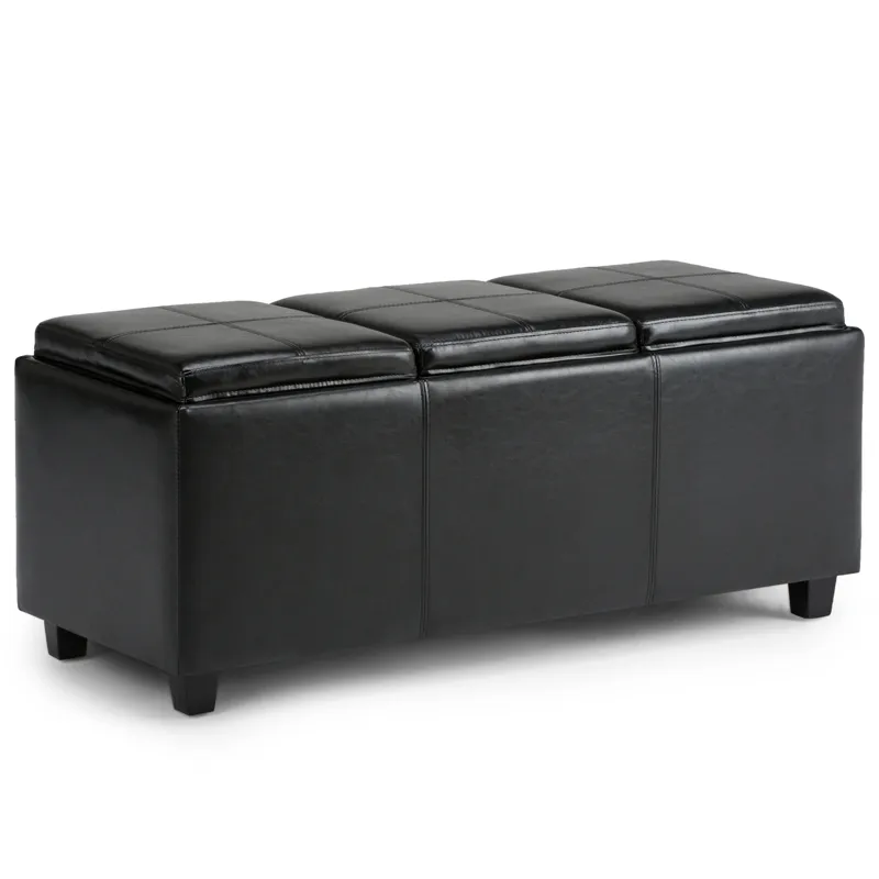 Avalon - Storage Ottoman - Midnight Black