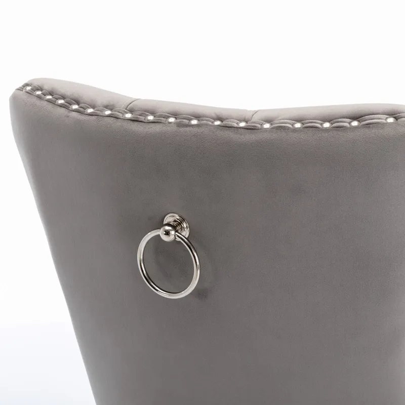 Nikki - Modern, High-End Tufted Solid Wood Contemporary Velvet Upholstered Dining Chair With Chrome 