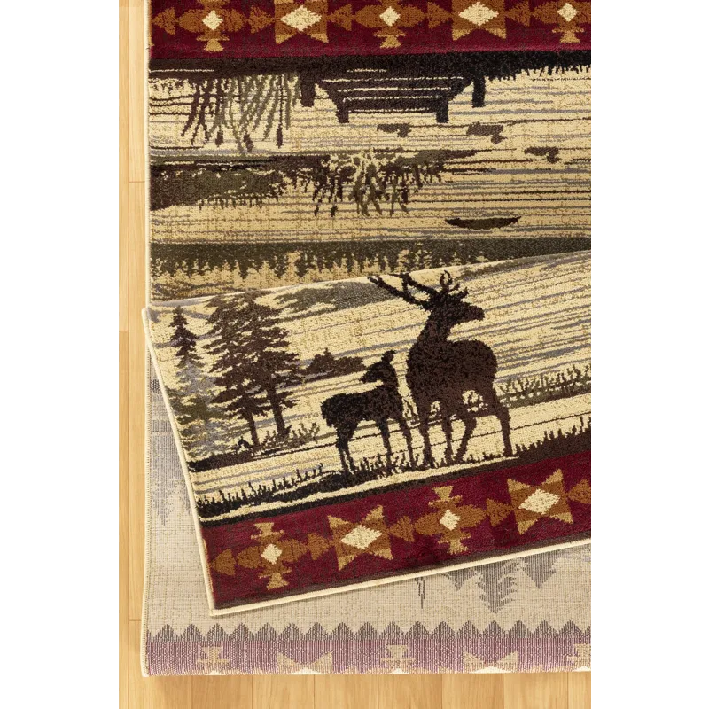 Nature\'s Nest - GC_CBL3005 Multi 2\' x 3\' Lodge Area Rug