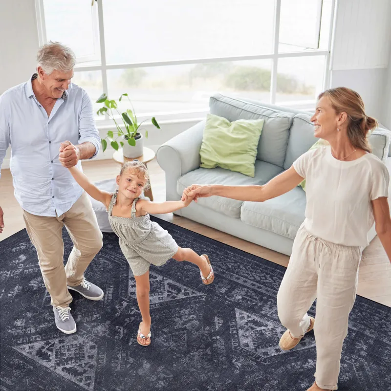 6\' x 9\' Area Rugs, Washable Rug, Low-Pile, Non-Slip, Non-Shedding, Foldable, Kid & Pet Friendly Ar