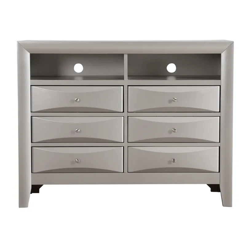Marilla - G1503-TV2 Media Chest - Silver Champagne