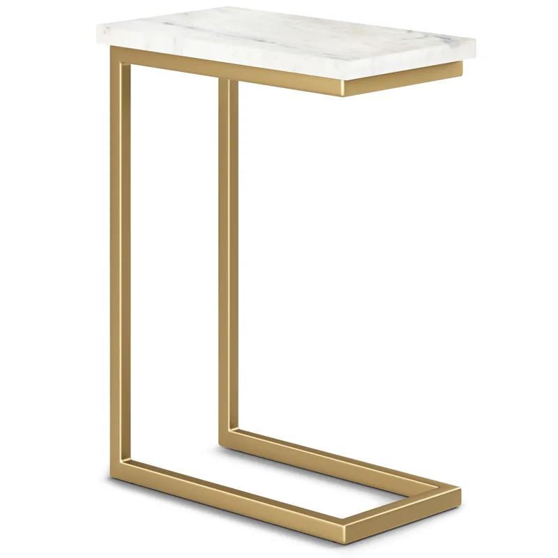 Skyler - C Side Table with Marble Top - Marble Top / Gold