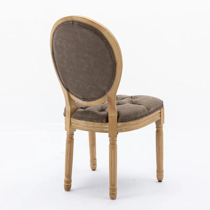 French Style Solid Wood Frame Antique Painting, Hand-Pulled Buckle Decoration PU Artificial Leather 